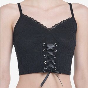 EUC COSMIC AURA LACE AND LACE UP CROP CAMI